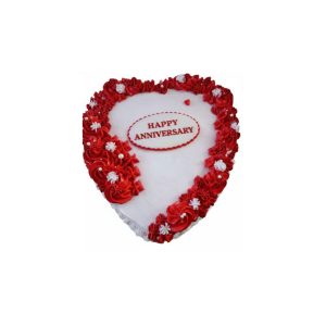 heart-shaped anniversary cake